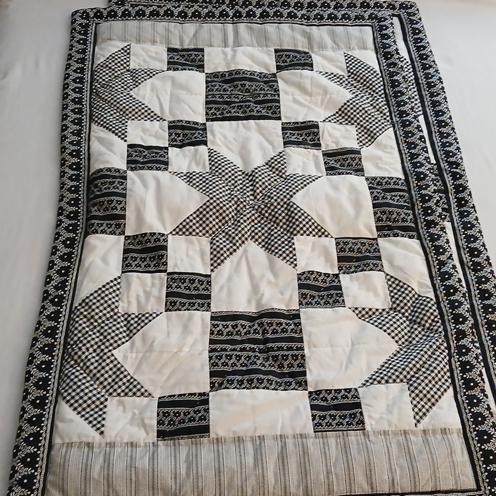 King Black and White Patchwork Shams - Picture 7 of 7